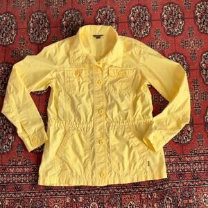 Eddie Bauer Yellow Safari Style Lightweight Jacket Women's Excellent Condition